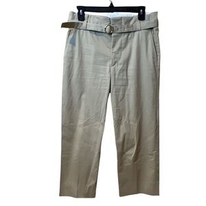 Zara Belted Tan Khaki Cropped Pant Size S
